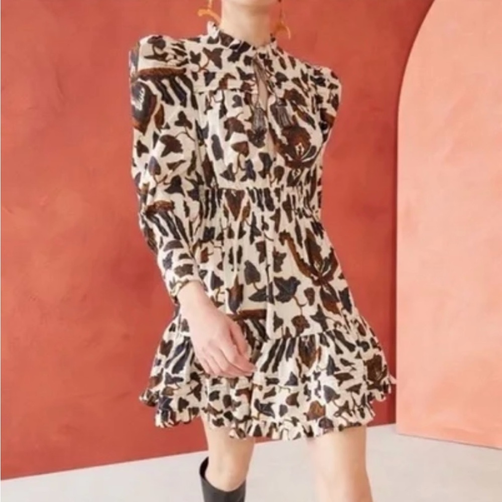 Ulla Johnson Ismaya mini dress in bone. Size 0